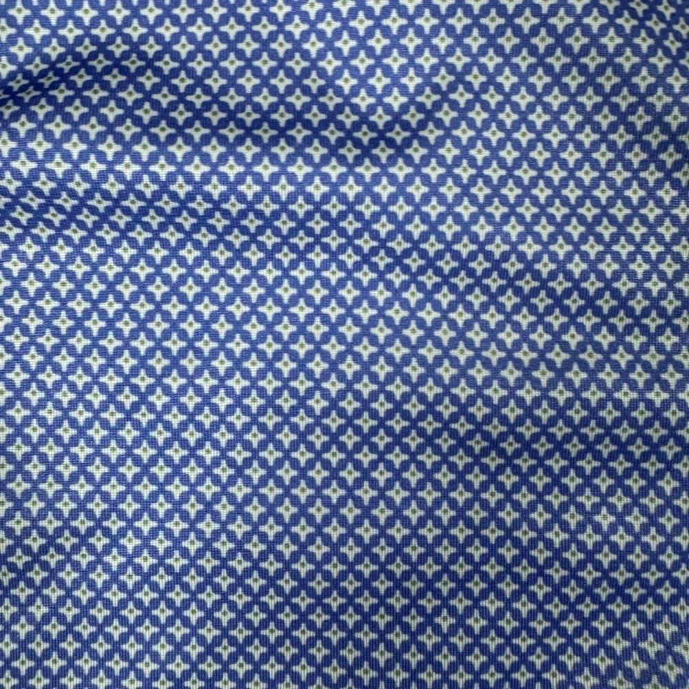 FootJoy Mens Large Blue Geometric Print Golf Polo Shirt‎ Short Sleeve Bird Logo